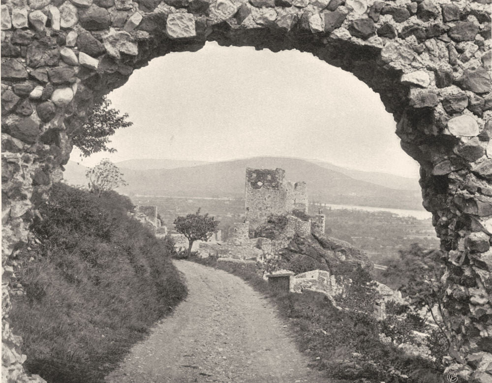 ARDÈCHE. Ruines du chàteau de Rochemaure 1903 old antique print picture